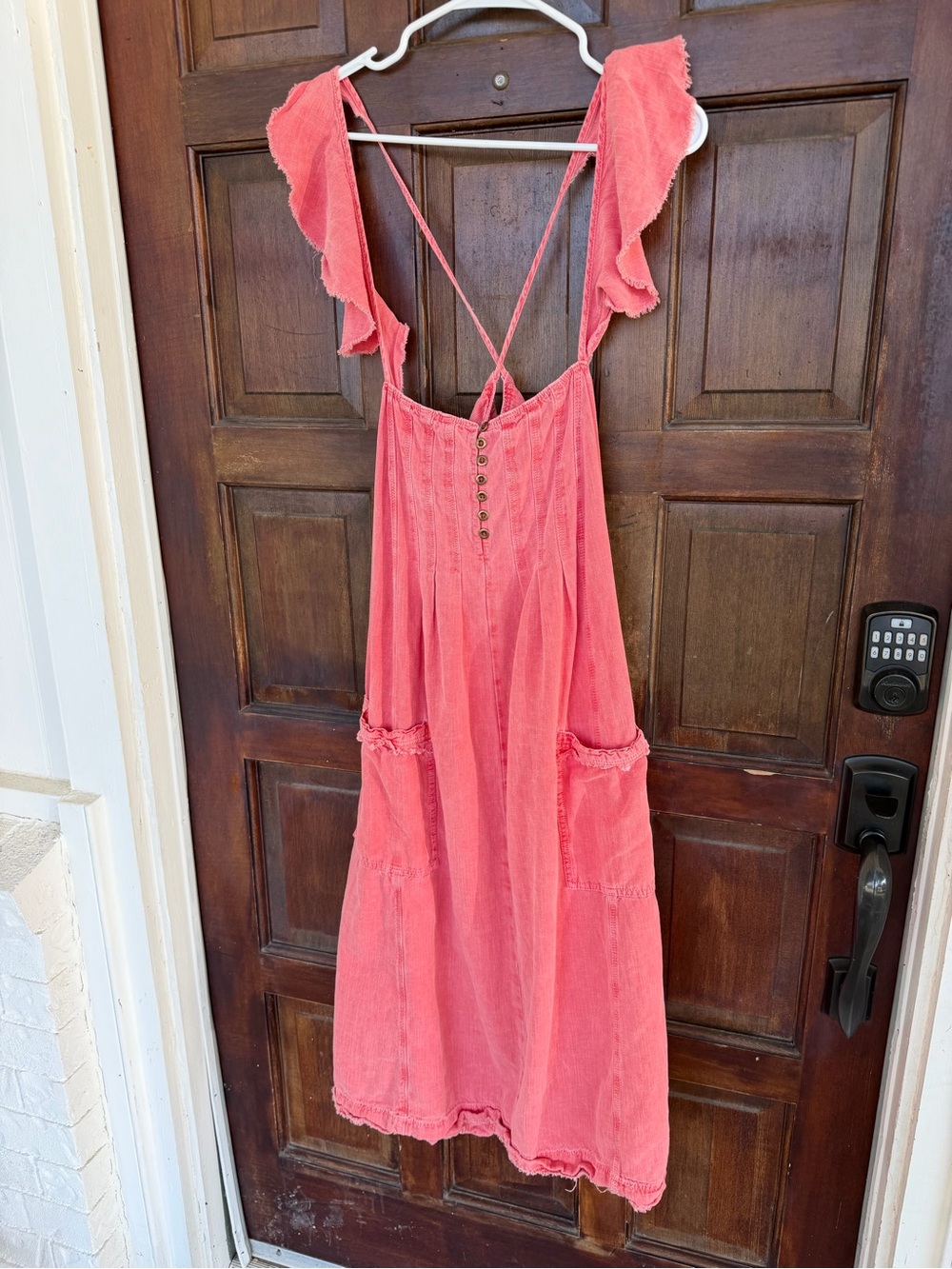 Pilcro Coral Pink Ruffle Strap Sundress